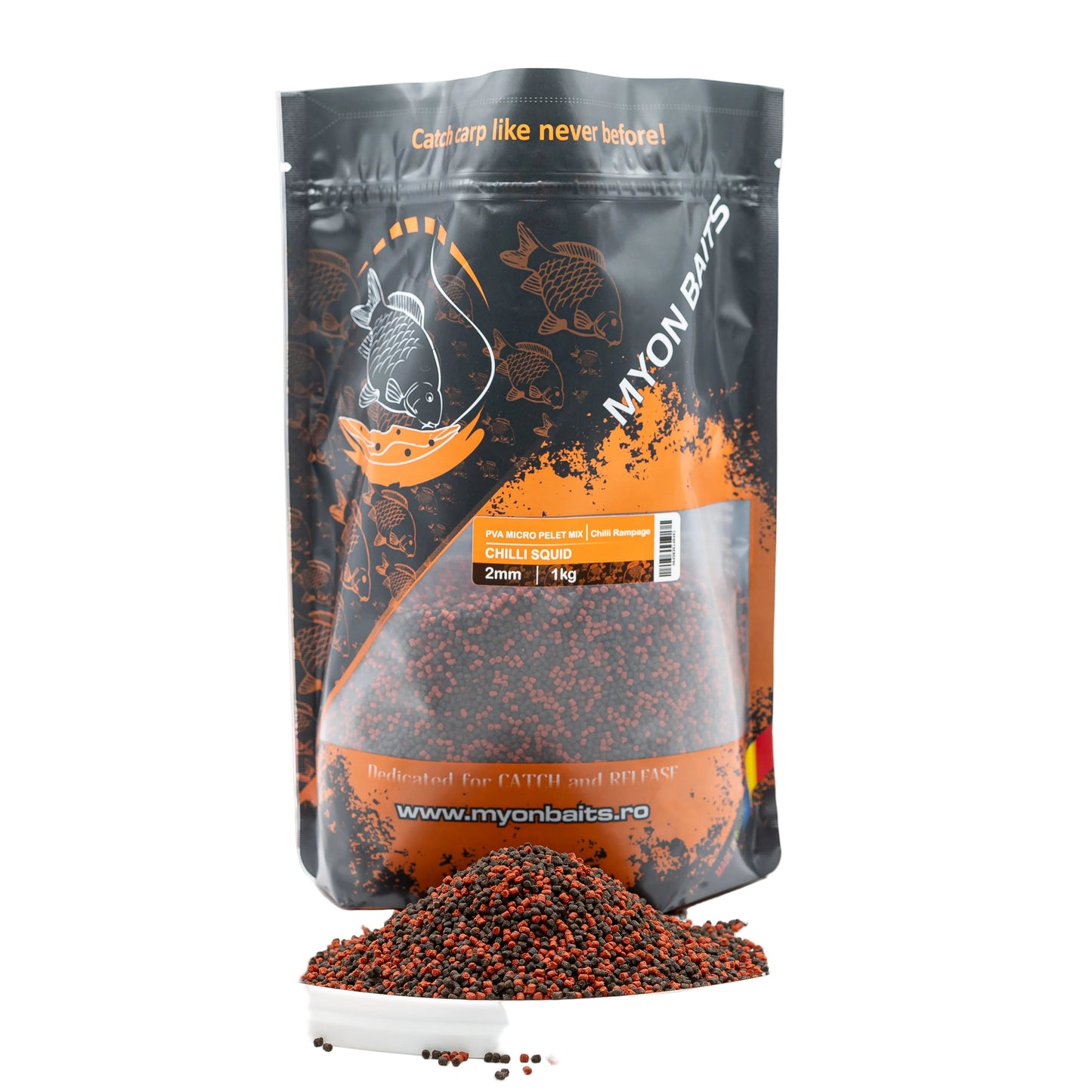 PVA Micro Pelet Mix Chilli Rampage 2 mm – Chilli Squid - Myon Baits