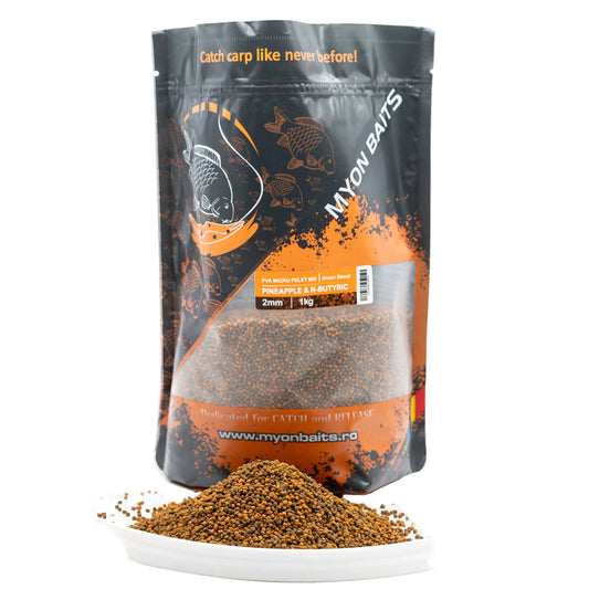 PVA Micro Pelet Mix Green Shock 2 mm – Pineapple & N-Butyric - Myon Baits