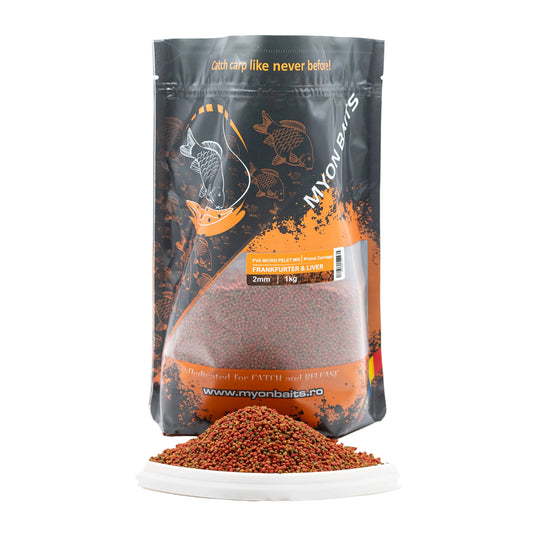 PVA Micro Pelet Mix Primal Carnage 2 mm – Frankfurter & Liver - Myon Baits