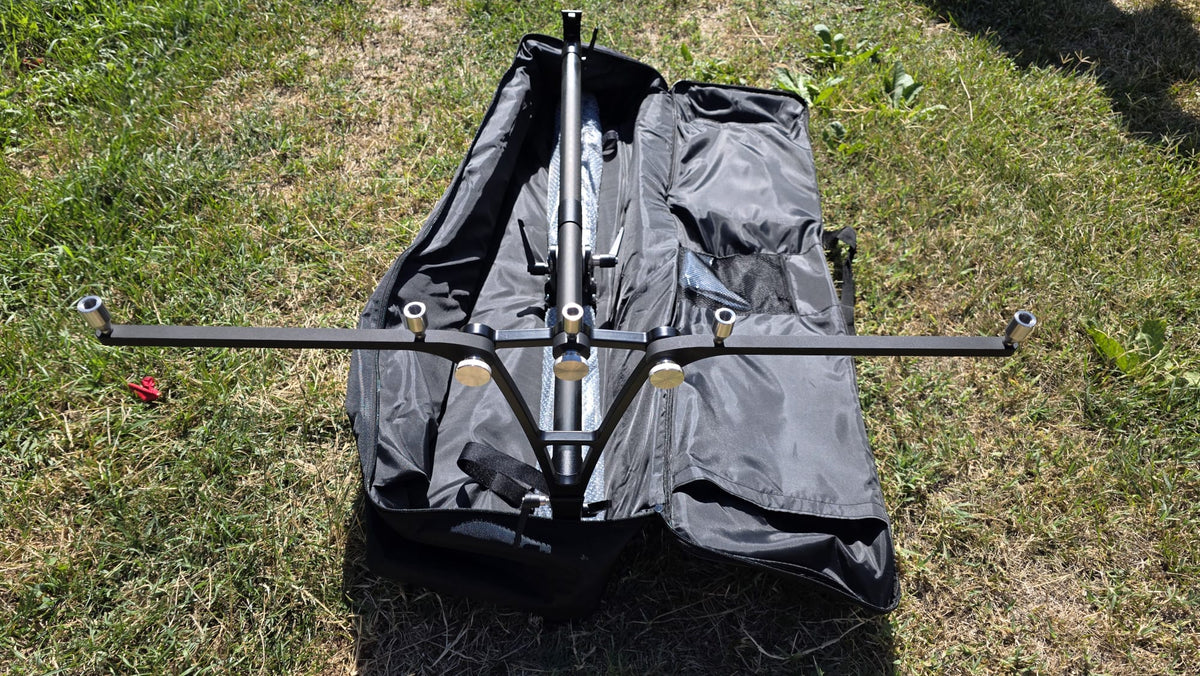 Rod Pod East Shark Premium Biturbo Full Black (3/4 Posturi) + Set Custom Myon Baits Portocaliu 3D Printed - East Shark