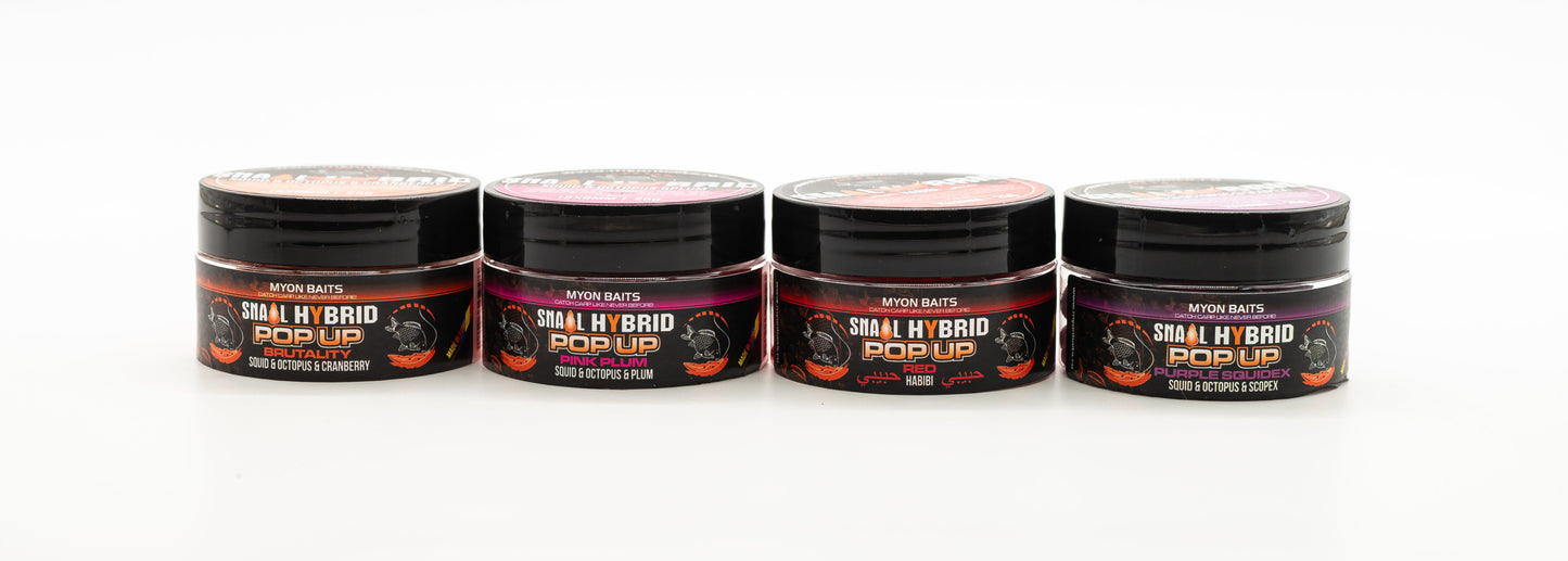 Snail Hybrid Pop Up Master Pack (Set 4 cutii) - 15x8 mm - Myon Baits