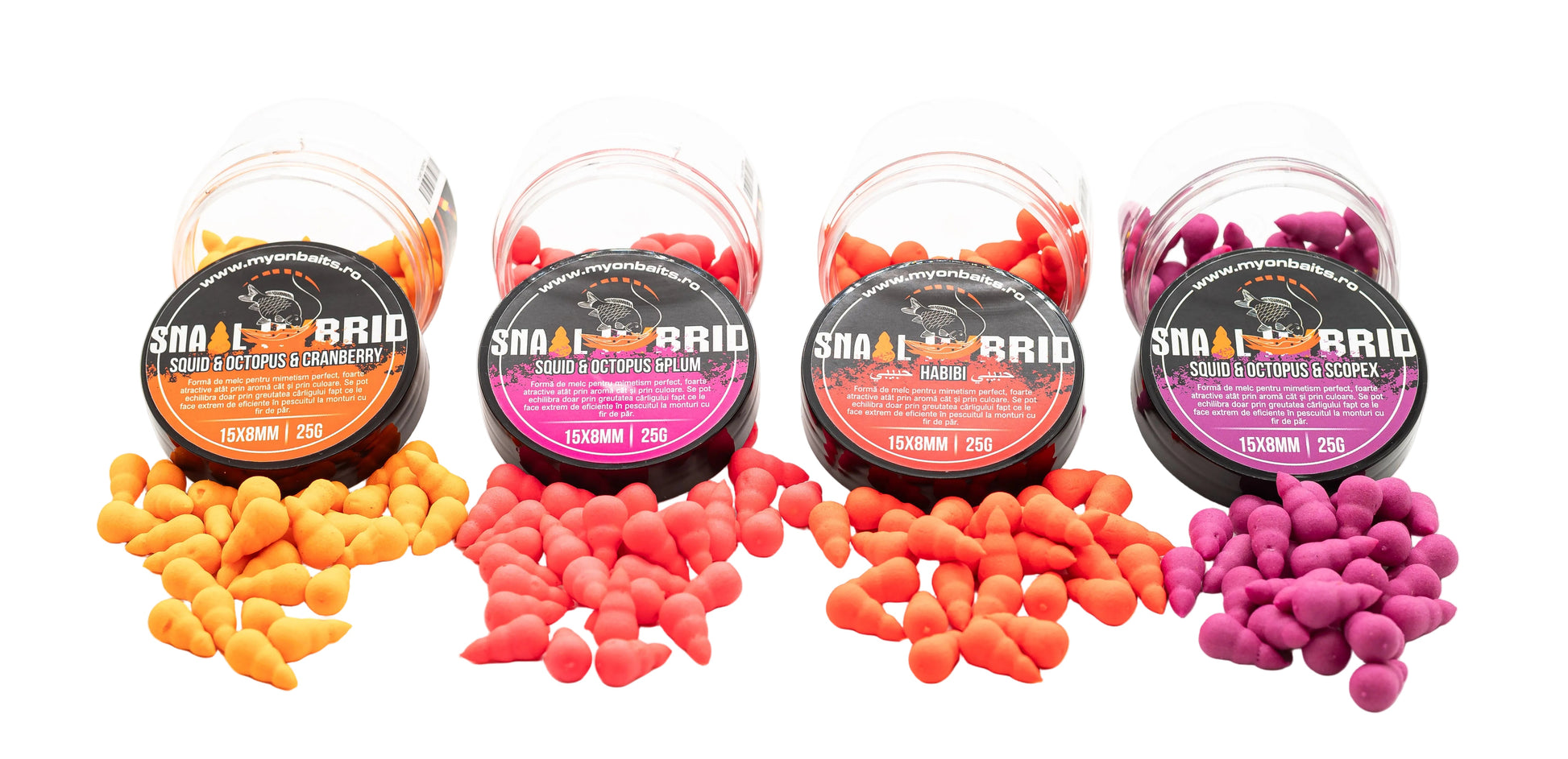 Snail Hybrid Pop Up Master Pack (Set 4 cutii) - 15x8 mm - Myon Baits